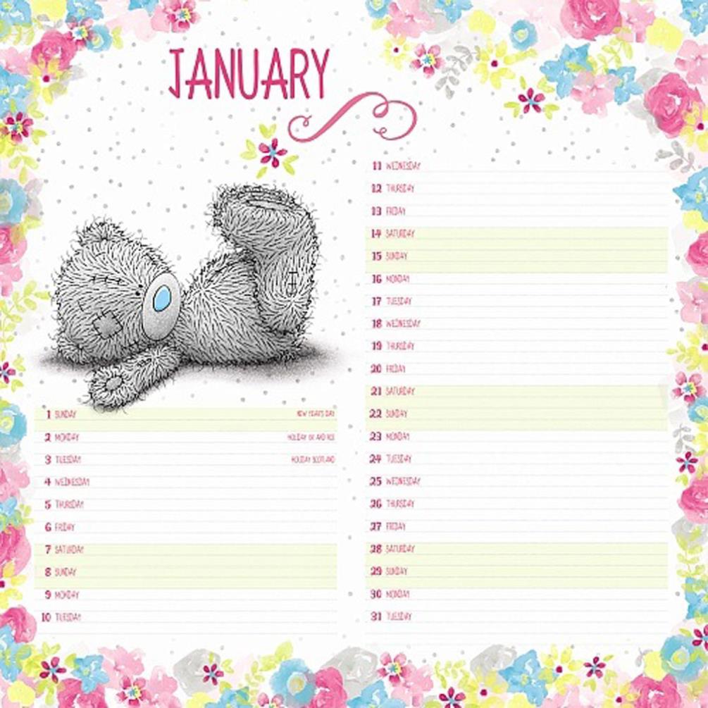 2017 Me to You Bear Classic Square Calendar Extra Image 1